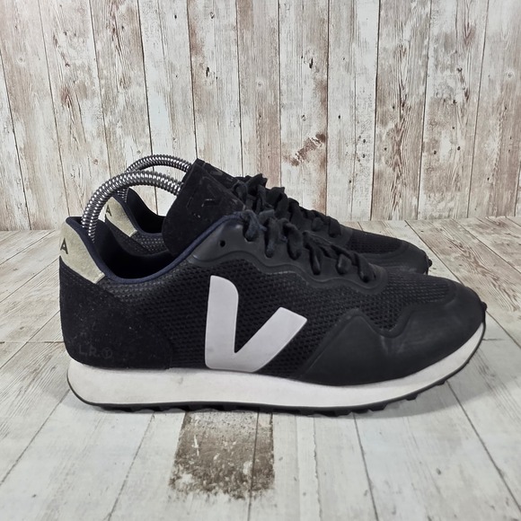 Veja Shoes - Veja Rio Branco Alveomesh Sneakers Black White Oxford Grey Womens Size 7 EUR 38